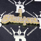 Fam 4 Eva Script CZ Hip Hop Bling Bling Pendant Yellow Gold HipHopBling