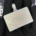 Family First Block VVS CZ Hip Hop Bling Pendant White Gold HipHopBling