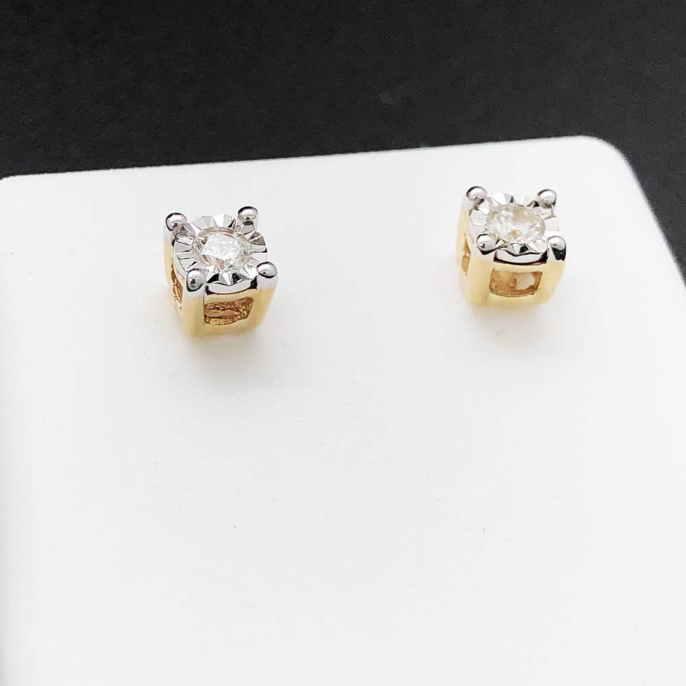 Fanook Stud Diamond Earrings .20cttw 10K Gold 10K Yellow Gold HipHopBling