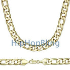 Figaro 12mm 20 Inch Gold Plated Hip Hop Chain Necklace HipHopBling