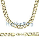 Figaro 12mm 24 Inch Gold Plated Hip Hop Chain Necklace HipHopBling