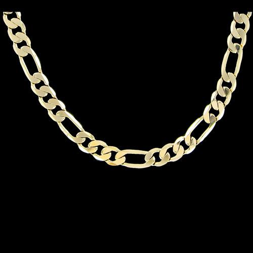 Figaro 6mm 24 Inch Gold Plated Hip Hop Chain Necklace HipHopBling