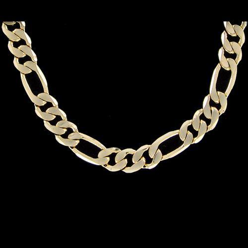 Figaro 9mm 24 Inch Gold Plated Hip Hop Chain Necklace HipHopBling