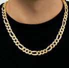 Figaro Bling Bling Chain 10MM White / Yellow Gold Yellow Gold 18" HipHopBling