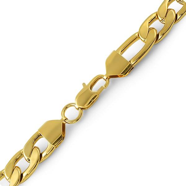 Figaro IP Gold Stainless Steel Bracelet 12MM HipHopBling