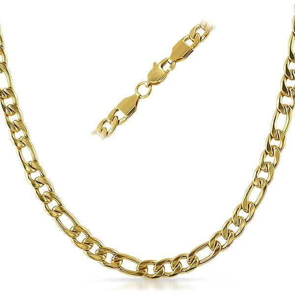 Figaro IP Gold Stainless Steel Chain Necklace 6MM HipHopBling