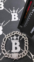 Figaro Moissanite Bracelet Iced Out 10MM .925 Sterling Silver 8" Bracelet HipHopBling