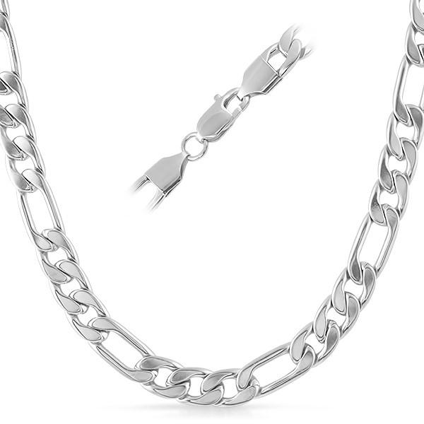 Figaro Stainless Steel Chain Necklace 8MM 24" HipHopBling