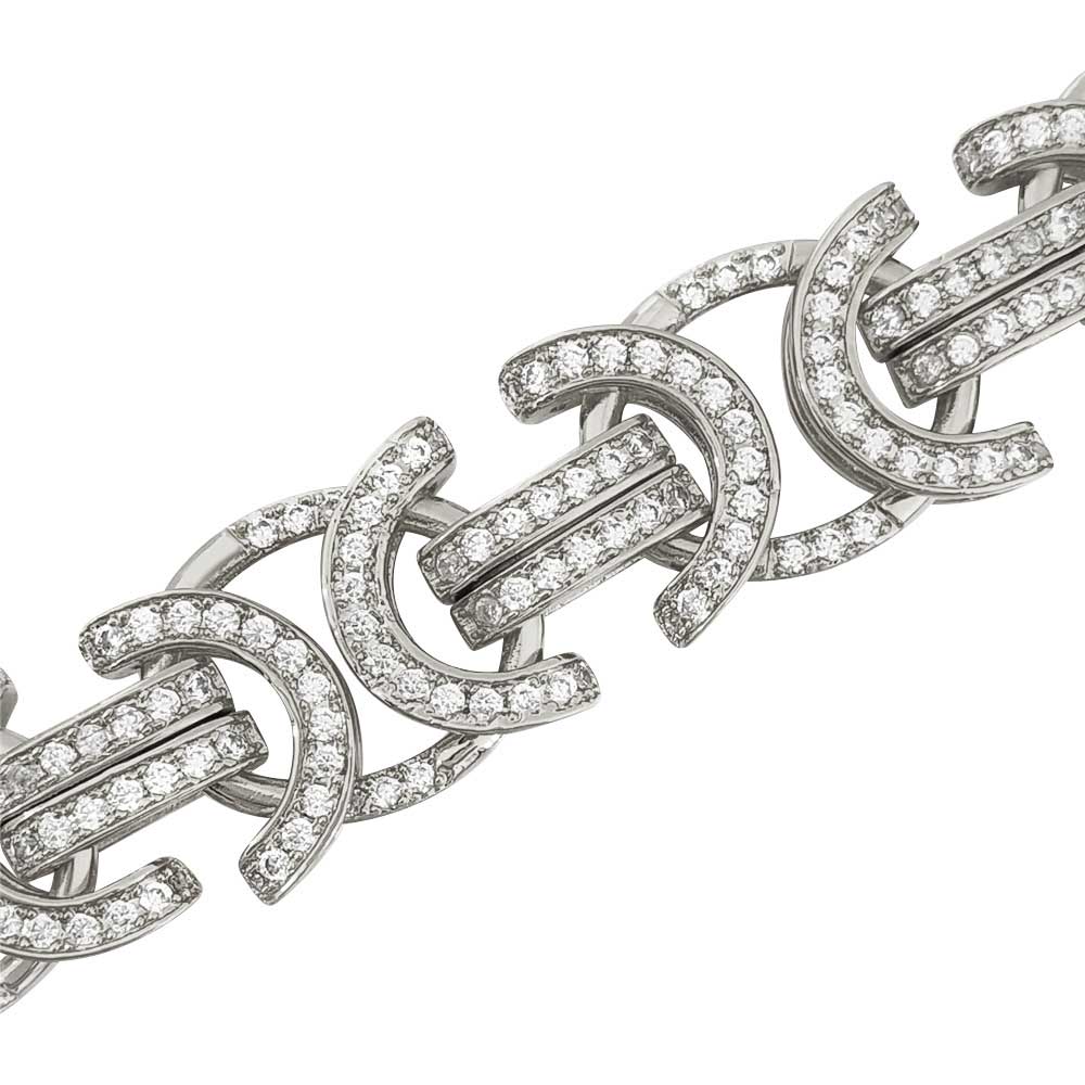 Flat Byzantine CZ Bling Bling Hip Hop Bracelet 7" HipHopBling