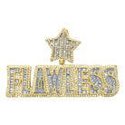 Flawless Star Baguette Medallion CZ Iced Out Pendant Yellow Gold HipHopBling