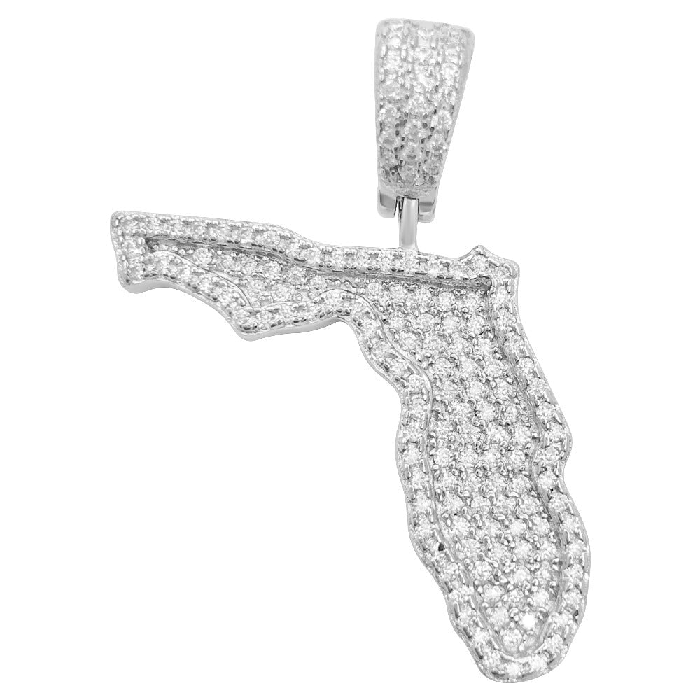 Florida State .80 Carat VVS Moissanite Pendant .925 Sterling Silver HipHopBling
