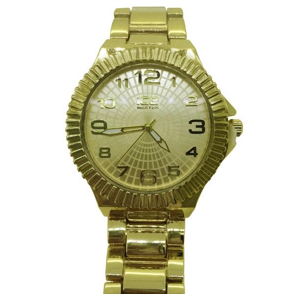 Flutted Bezel Gold Heavy Metal Watch HipHopBling