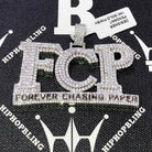 Forever Chasing Paper CZ Hip Hop Bling Bling Pendant White Gold HipHopBling