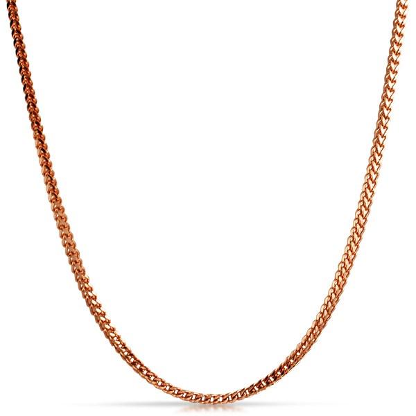 Franco Chain 2.5MM Rose Gold Stainless Steel 24" HipHopBling