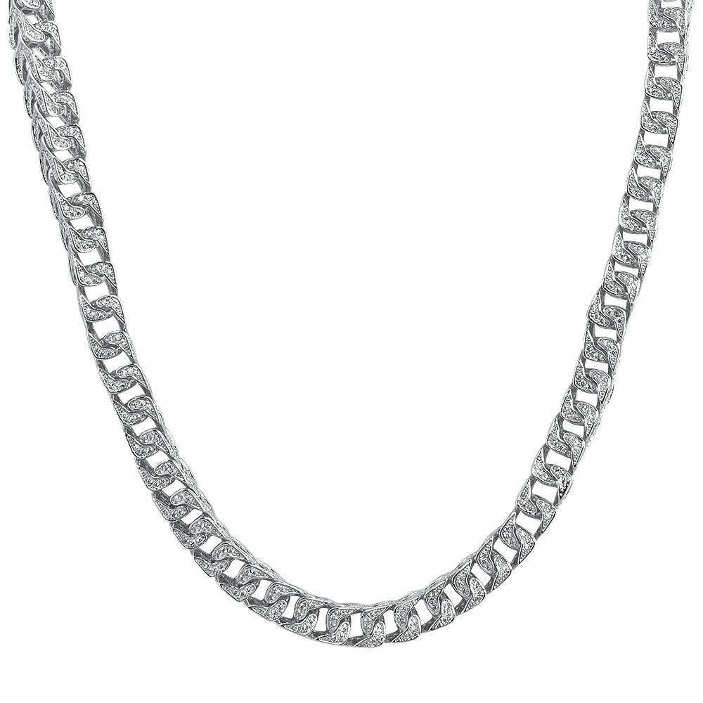 Franco CZ 8MM Wide Bling Bling Chain 18" HipHopBling