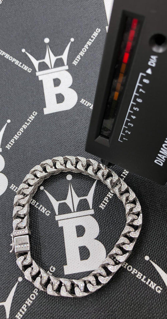 Franco Moissanite Bracelet Iced Out 8MM .925 Sterling Silver HipHopBling