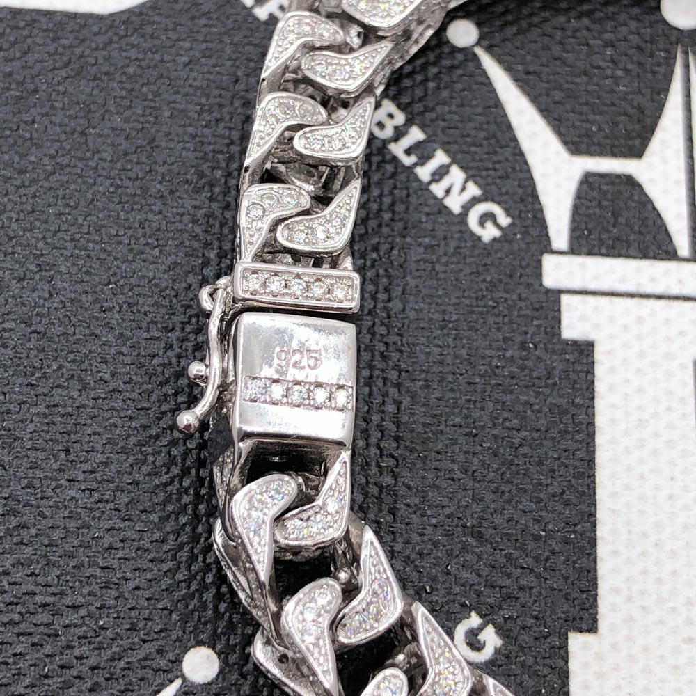 Franco Moissanite Bracelet Iced Out 8MM .925 Sterling Silver HipHopBling