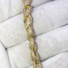 French Rope 8MM VVS CZ Iced Out Hip Hop Bracelet Yellow Gold 8" HipHopBling