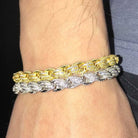 French Rope 8MM VVS CZ Iced Out Hip Hop Bracelet Yellow Gold 8" HipHopBling