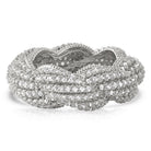 French Rope CZ Eternity Band Hip Hop Ring White Gold 7 HipHopBling