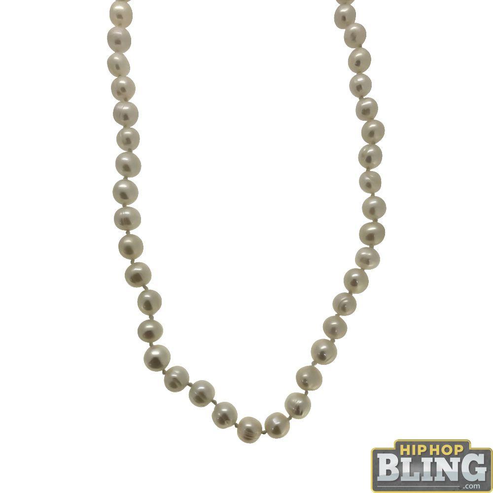 Freshwater Pearl Necklace 7MM Diameter HipHopBling