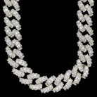 Full Baguette Cuban Hip Hop Bling Bling CZ Iced Out Chain Yellow Gold 18" HipHopBling