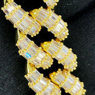 Full Baguette Cuban Hip Hop Bling Bling CZ Iced Out Chain Yellow Gold 18" HipHopBling
