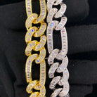 Full Baguette Figaro Hip Hop Bling Bling CZ Iced Out Chain White Gold 18" HipHopBling