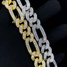 Full Baguette Figaro Hip Hop Bling Bling CZ Iced Out Chain White Gold 18" HipHopBling
