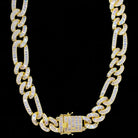 Full Baguette Figaro Hip Hop Bling Bling CZ Iced Out Chain Yellow Gold 18" HipHopBling