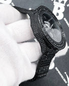 Full Bustdown CZ XL Bling Bling Hip Hop Watch Black HipHopBling