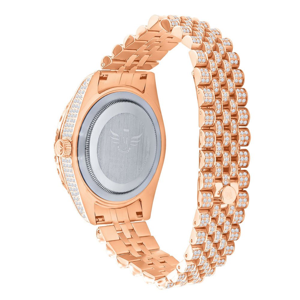 Full Bustdown Jubilee Iced Out Watch 4 Colors Yellow Gold HipHopBling