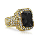 Fully Iced Lab Black Diamond Gold Hip Hop Ring 6 HipHopBling