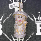 Garbage Can Man CZ Hip Hop Bling Bling Pendant Yellow Gold HipHopBling