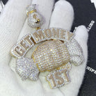 Get Money First VVS CZ Hip Hop Bling Iced Out Pendant Yellow Gold HipHopBling