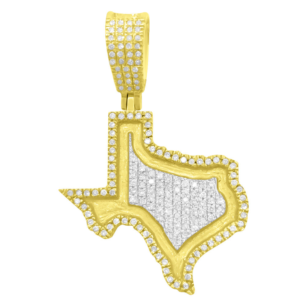 Glow in the Dark Texas Diamond Pendant .38cttw 10K Yellow Gold HipHopBling