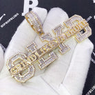 GLYD Grind Like Ya Broke Baguette VVS CZ Iced Out Pendant Yellow Gold HipHopBling