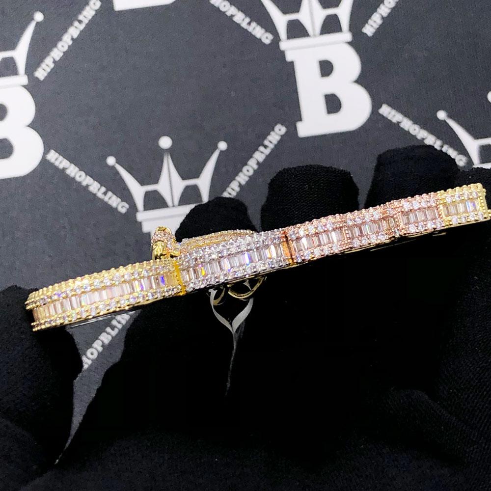 GOAT 3D 3 Tone Baguette VVS CZ Iced Out Pendant 3 Tone HipHopBling