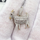 Goat Baguette Diamond Pendant 1.00cttw 10K Yellow Gold HipHopBling