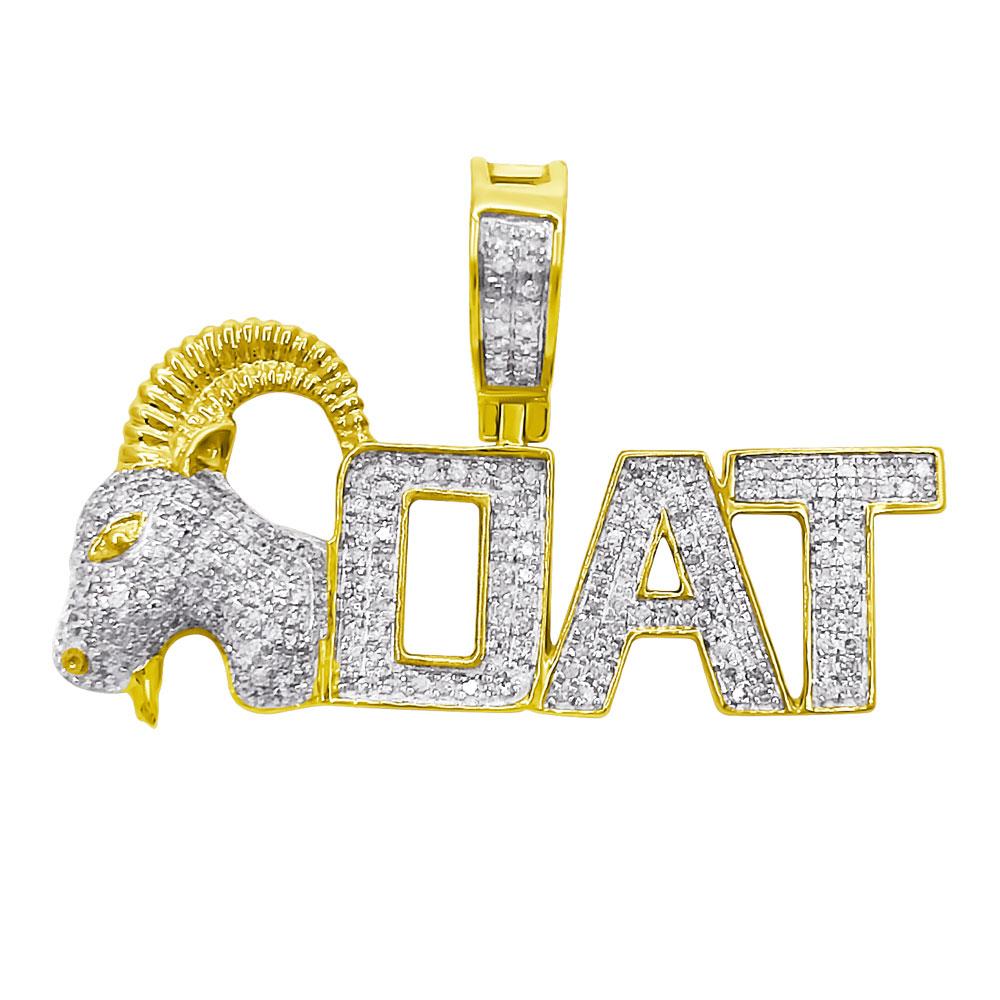 GOAT Diamond Pendant .50cttw 10K Yellow Gold HipHopBling