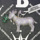 GOAT Eating Weed CZ Hip Hop Bling Bling Pendant White Gold HipHopBling