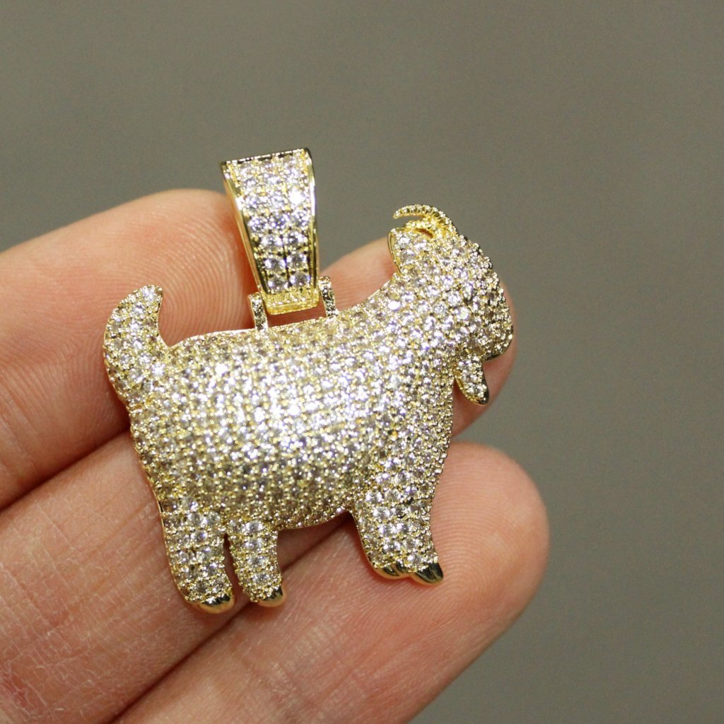 GOAT Emoji Greatest of All Time Hip Hop Pendant Gold HipHopBling