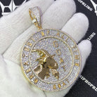GOAT Greatest of All Time Medallion CZ Hip Hop Bling Bling Pendant White Gold HipHopBling