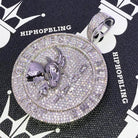 GOAT Greatest of All Time Medallion CZ Hip Hop Bling Bling Pendant White Gold HipHopBling