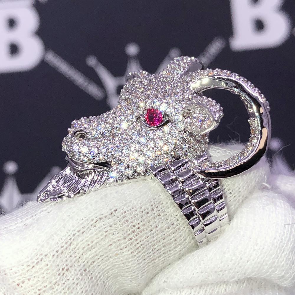 GOAT Iced Out Hip Hop Bling Ring Yellow Gold 7 HipHopBling