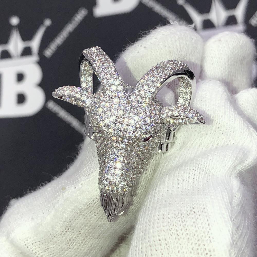 GOAT Iced Out Hip Hop Bling Ring Yellow Gold 7 HipHopBling