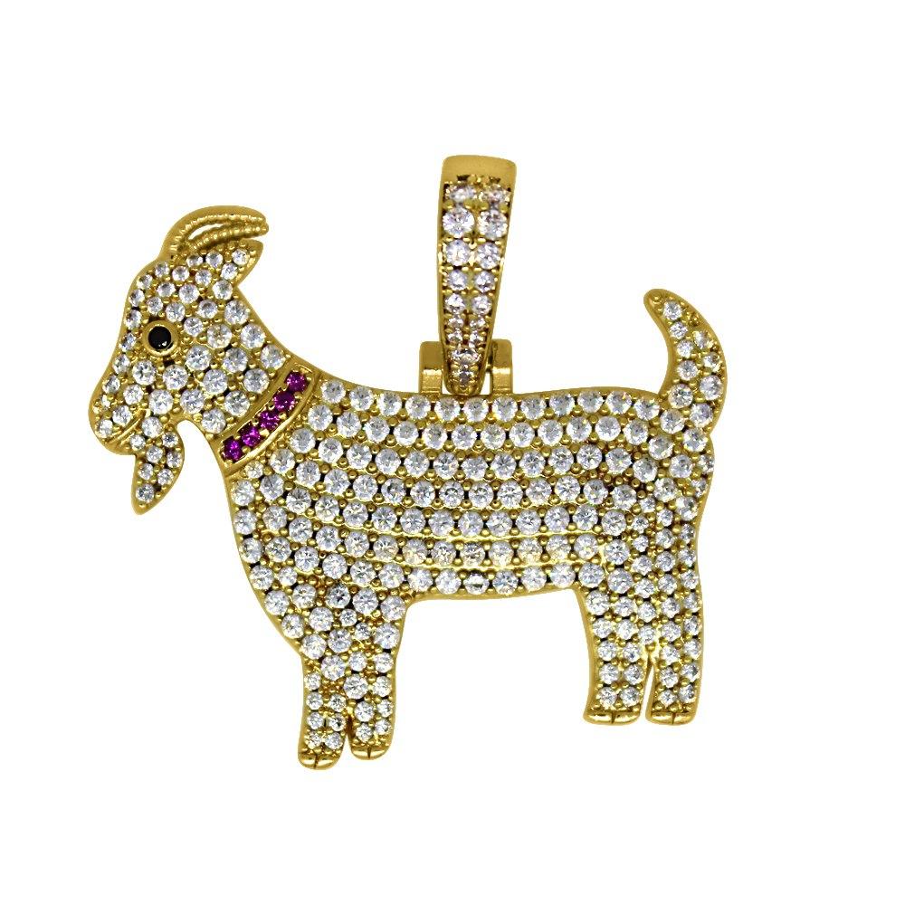 GOAT with Collar Gold Bling Bling Pendant HipHopBling