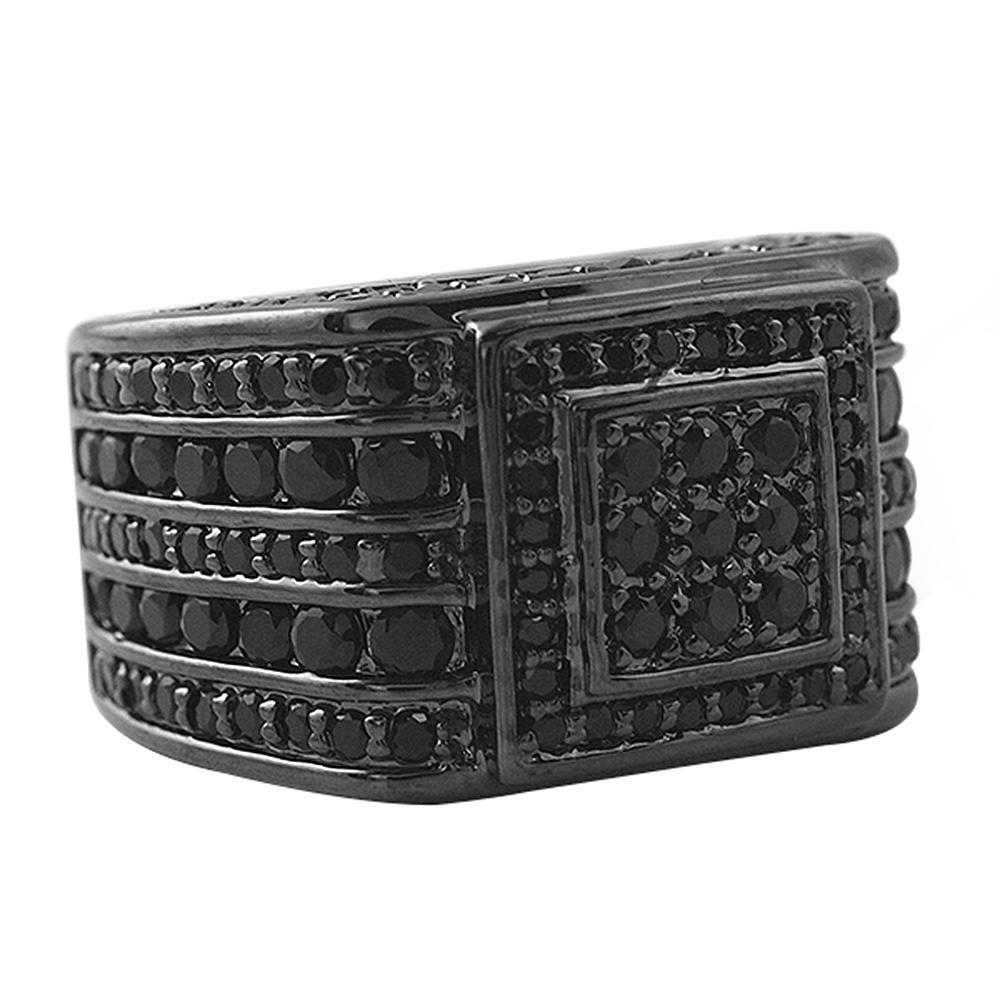 Godfather Black CZ Micro Pave Custom Ring 7 HipHopBling