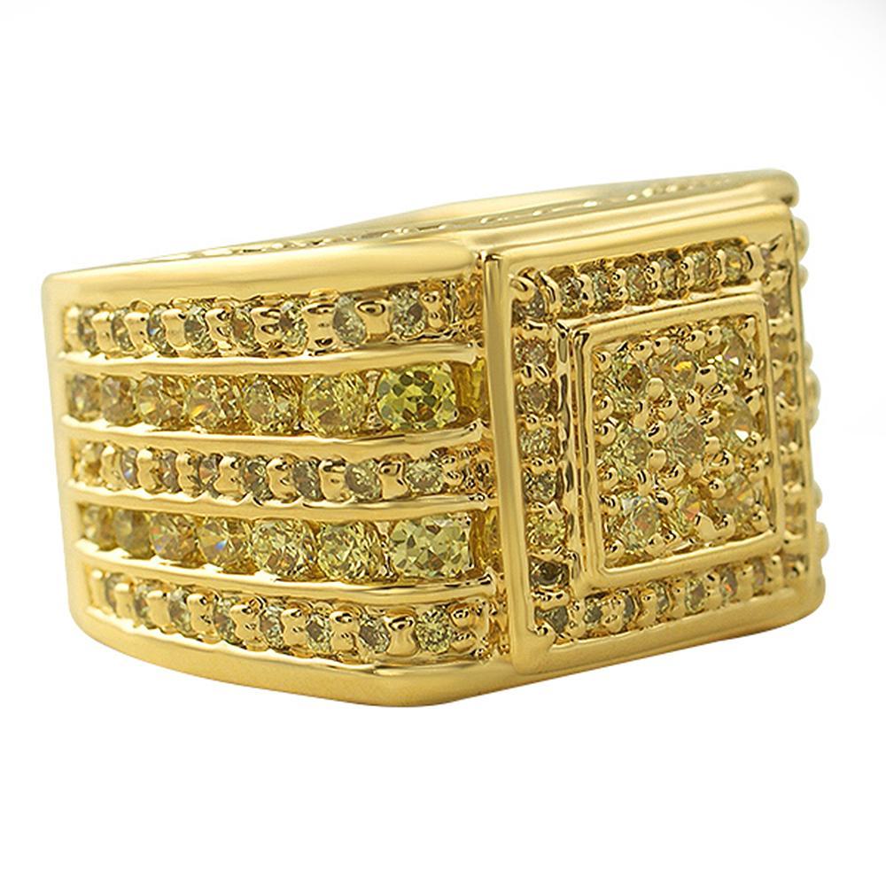 Godfather Canary Lemonade CZ Bling Ring 7 HipHopBling