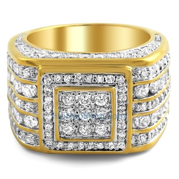 Godfather Gold Custom CZ Bling Bling Ring 7 HipHopBling